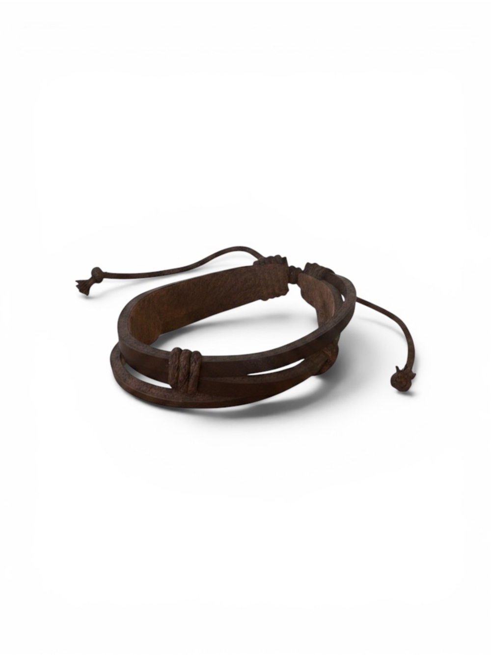 Men's Black Leather Wrap Bracelet new